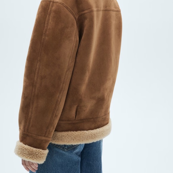 Mango Brown Teddy Shearling Jacket with Cream Lining - Picture 2 of 5